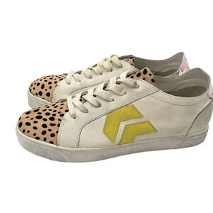 Dolce Vita Zaga Calf Hair Leopard Printed Iridescent Sneakers $127 US Size US 9